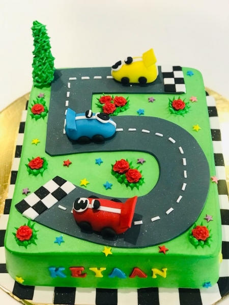 Racing Track Theme Cake | Order Online at Bakers Fun