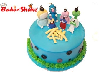 3 Number Oggy & Cockroaches Pink Cake In ₹5,899.00 And Get Free Delivery In  Delhi NCR » From Theme Cake Store